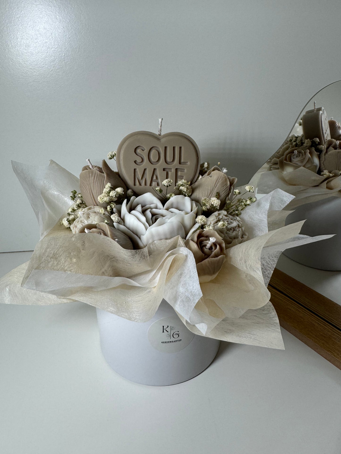 Blumenstrauß - Beige/Grau